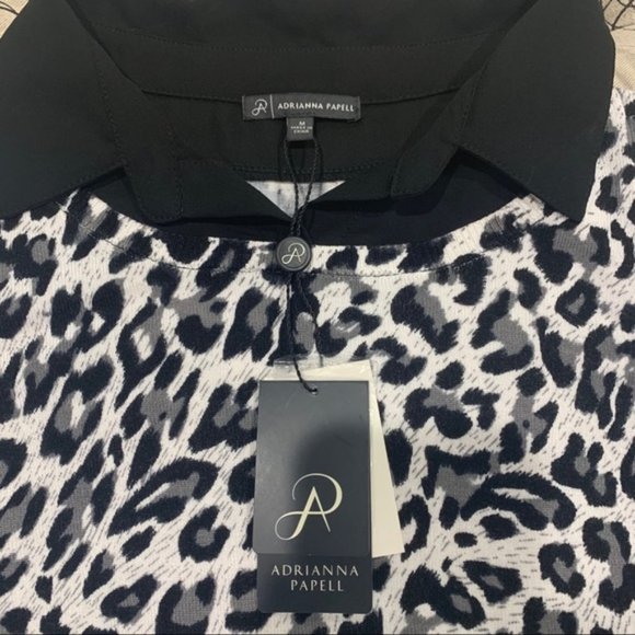 Adrianna Papell Leopard Print Twofer Sweater - Picture 4 of 5